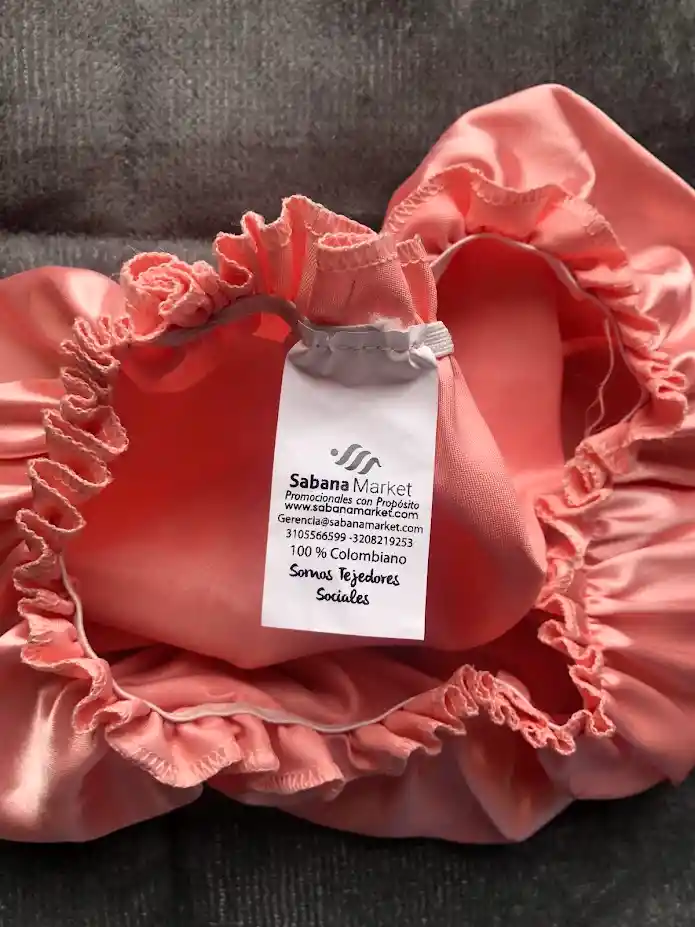 Gorro En Satin Rosado Para Cabello