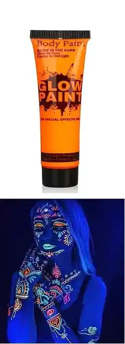 Pintura Neon Para El Cuerpo - Naranja