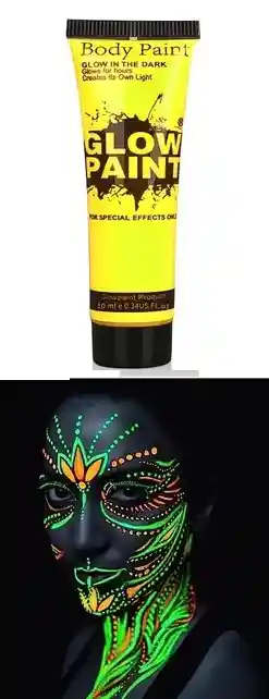 Pintura Neon Para El Cuerpo - Amarillo