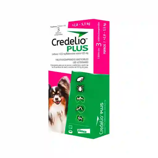 Credelio Plus 3 Tab. 2,8 A 5,5 Kg (rosado)