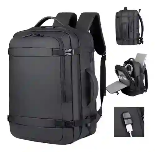 Maleta Bolso Morral Ejecutivo Universitario Para Laptop Pc Con Puerto Usb Premium Negro