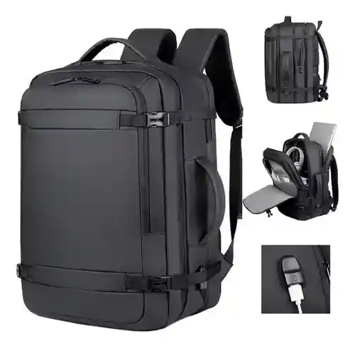 Maleta Bolso Morral Ejecutivo Universitario Para Laptop Pc Con Puerto Usb Premium Negro