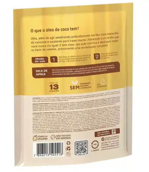 Crema De Tratamiento Oleo De Coco - Novex Brasil