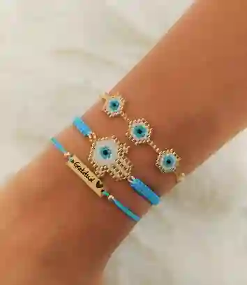 Trio Pulseras Mano Hamsag