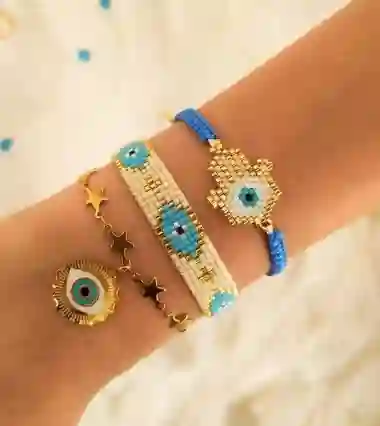 Trio Pulseras Ojo Turco