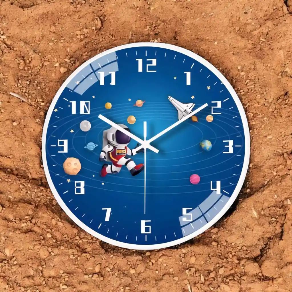 Reloj Pasta Pared Decoración Redondo Análogo Astronauta 30ml