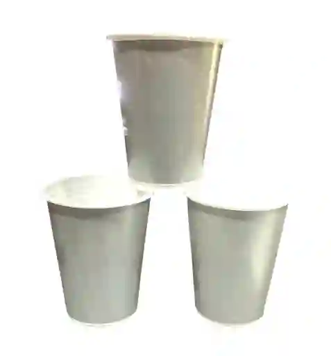 Vaso Desechable Plastico Plateado 6 Oz X 12
