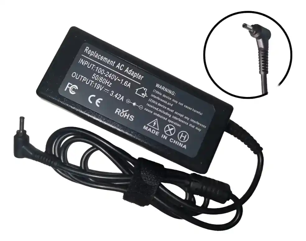 Cargador Compatible Para Acer 19v 3.42a 65w Punta 3.0x1.0mm