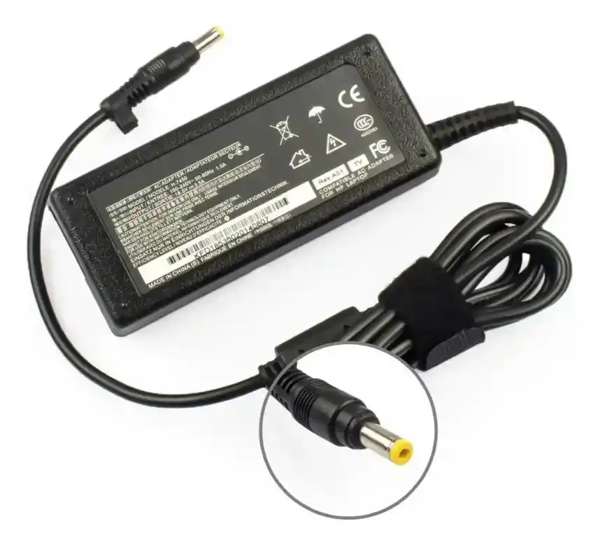 Cargador Compatible Para Hp 65w 18.5v Punta Amarilla