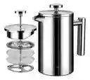 Prensa Francesa Acero Inoxidable Doble Pared Triple Filtro 600ml