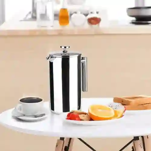 Prensa Francesa Acero Inoxidable Doble Pared Triple Filtro 600ml