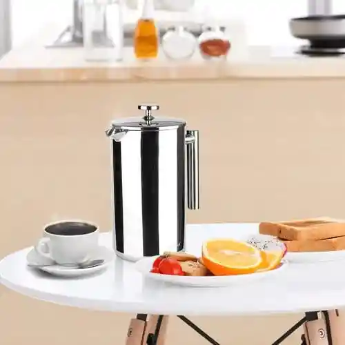 Prensa Francesa Acero Inoxidable Doble Pared Triple Filtro 600ml