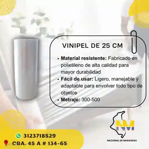 Vinipel- Pelex De 25 Cm X 500 Mtrs