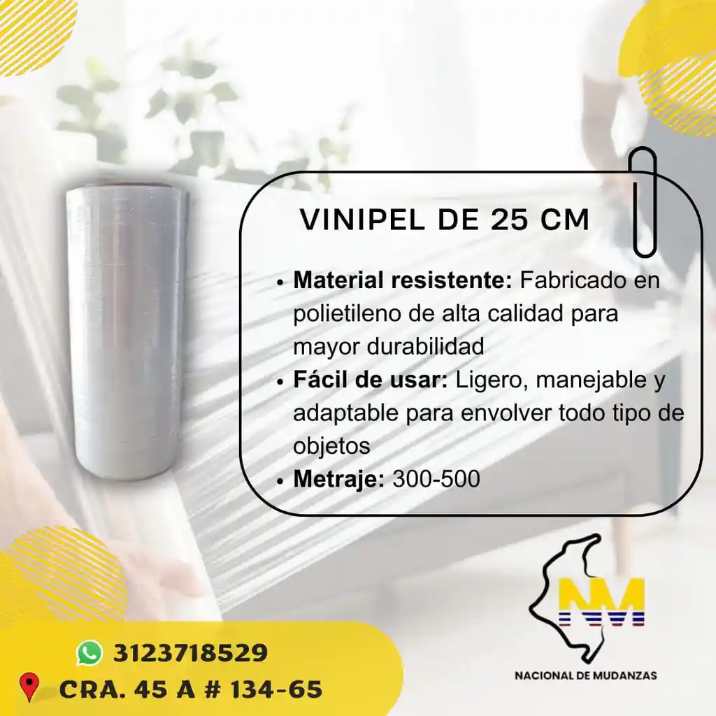Vinipel- Pelex De 25 Cm X 500 Mtrs