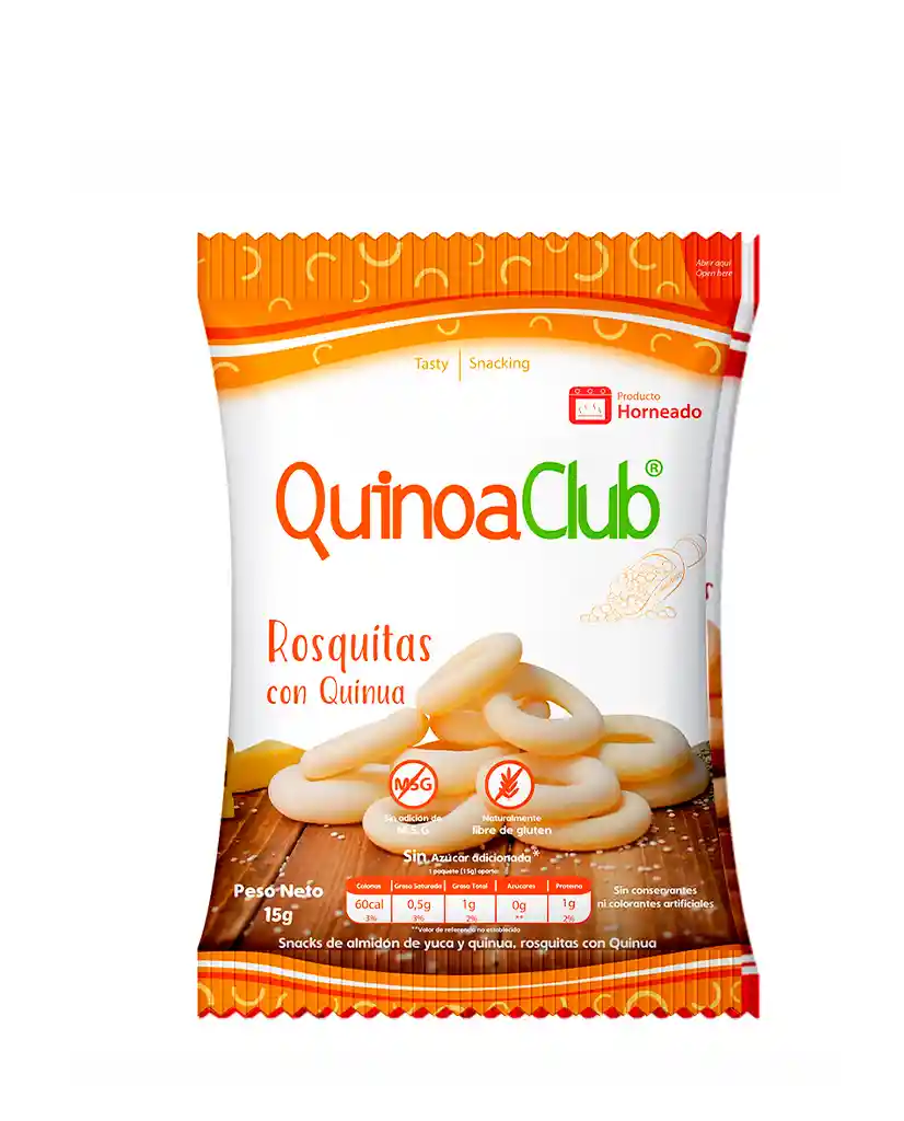 Unidad Rosquitas De Quinua Natural Pack Quinoa Club 15 Gr