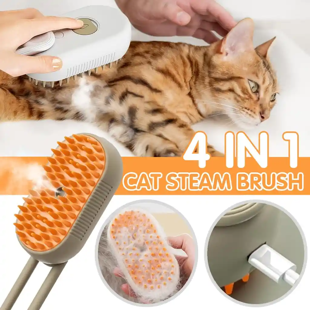 Cepillo A Vapor Para Mascotas Bonito Cepillo De Masaje Crema Desmontable Antiestático