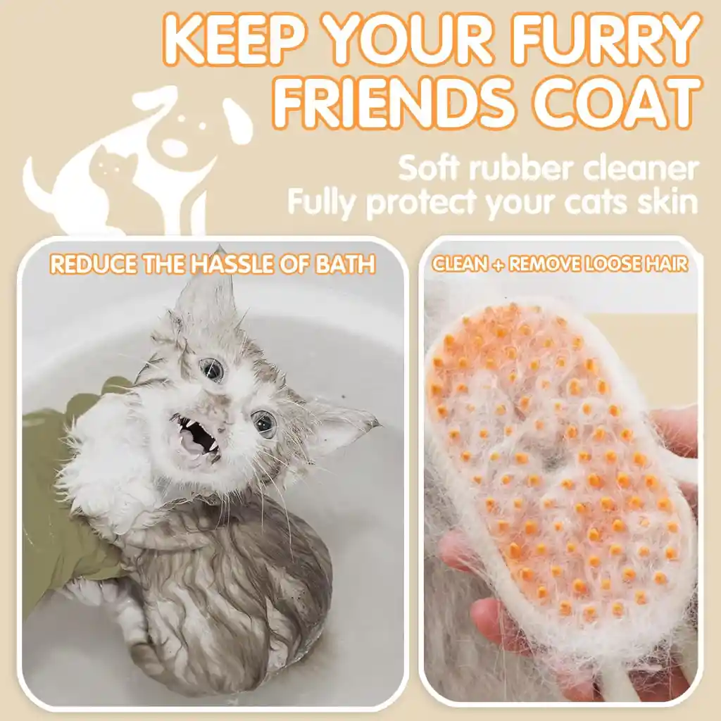 Cepillo A Vapor Para Mascotas Bonito Cepillo De Masaje Crema Desmontable Antiestático