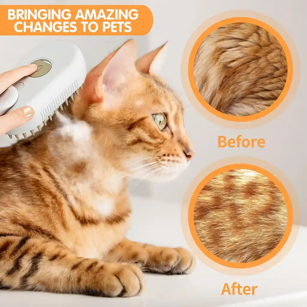 Cepillo A Vapor Para Mascotas Bonito Cepillo De Masaje Crema Desmontable Antiestático