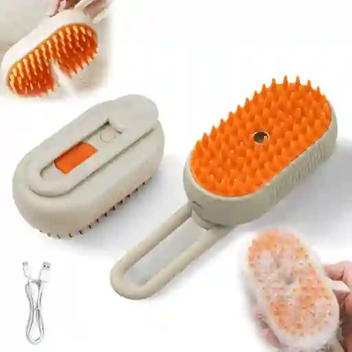 Cepillo A Vapor Para Mascotas Bonito Cepillo De Masaje Crema Desmontable Antiestático