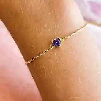 Pulsera Corazon Lila
