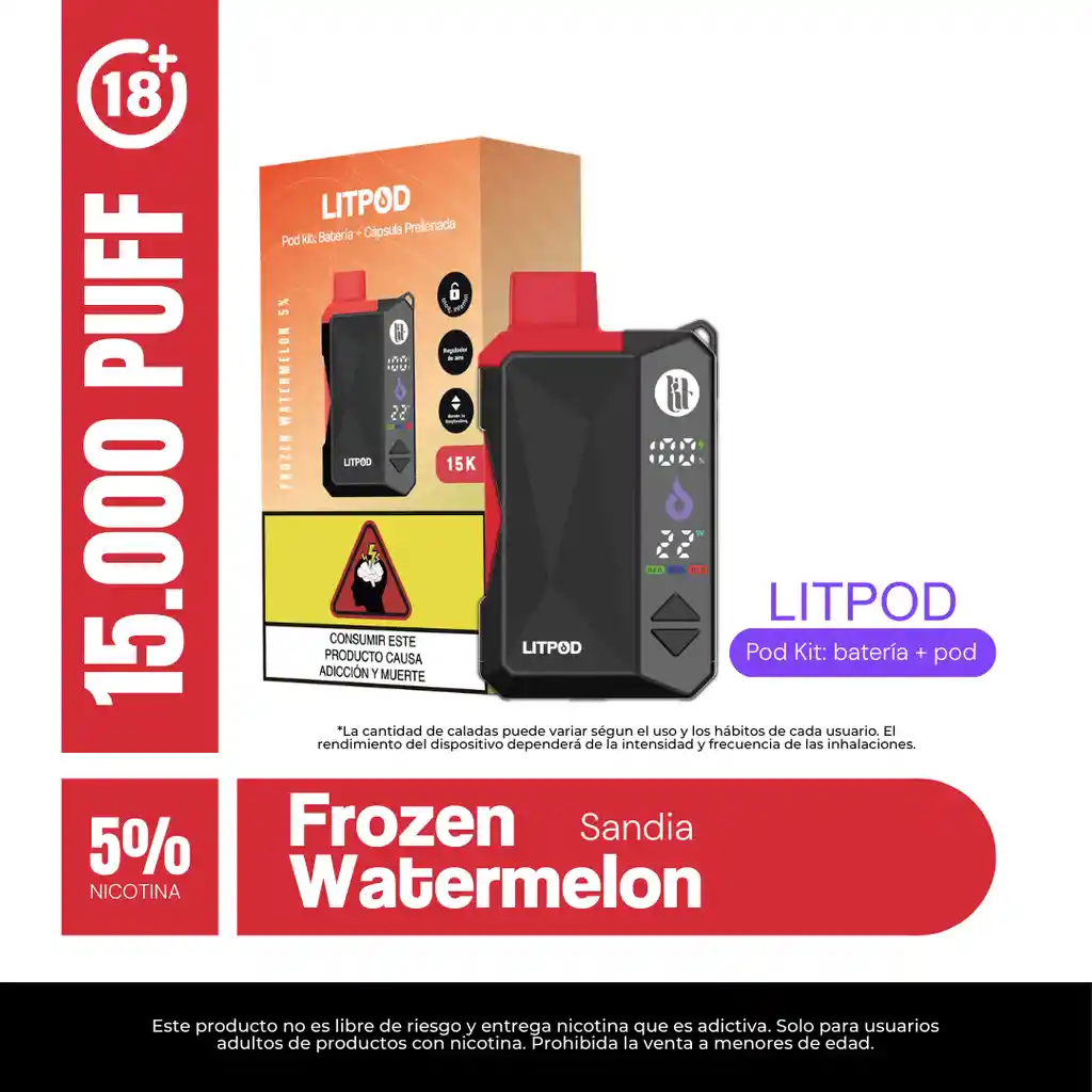 Litpod Kit 15000puff - Frozen Watermelon