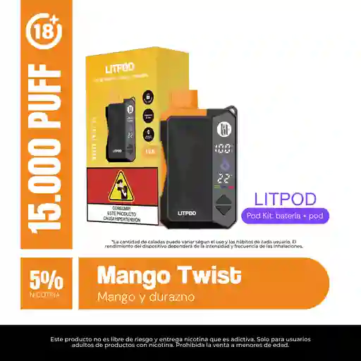 Litpod Kit 15000puff - Mango Twist
