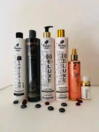 Kit 5 Pasos Deluxe Keratina Frenchs Gold