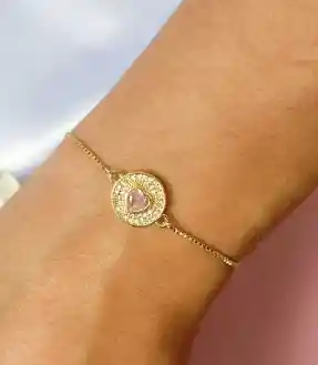 Pulsera Corazon Rosa