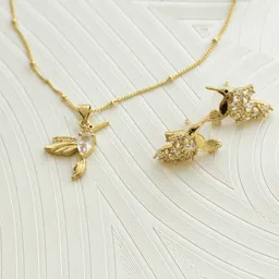 Set Pajaro (cadena Y Aretes)