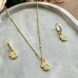 Set Huellitas (cadena Y Aretes)