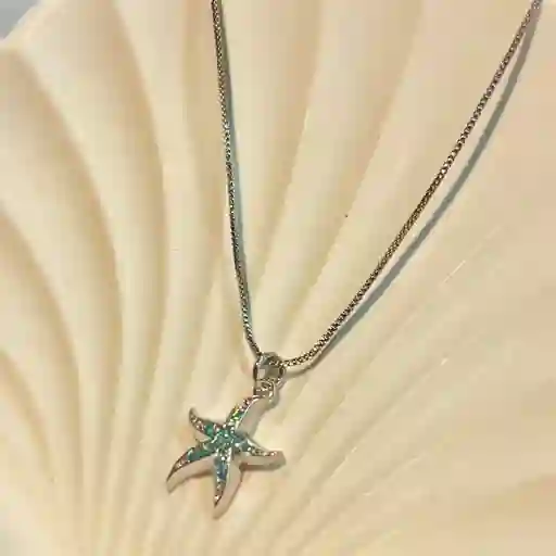 Cadena Estrellita De Mar Plateado