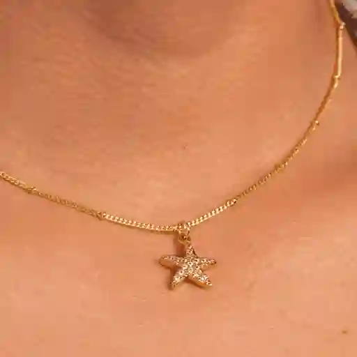 Cadena Estrellita De Mar Dorado