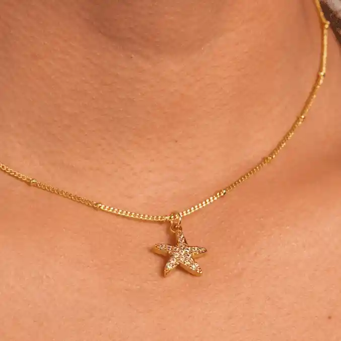 Cadena Estrellita De Mar Dorado