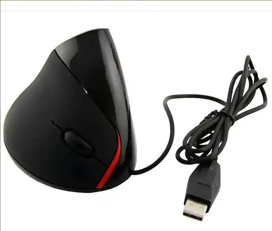 Mouse Vertical 5d Ergonomico Conexión Cable Usb Color Negro