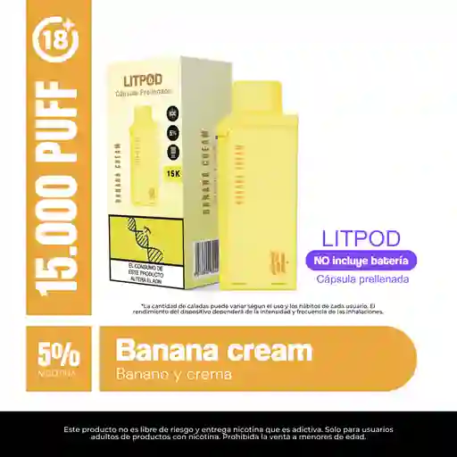 Pod Litpod 15000puff - Banana Cream