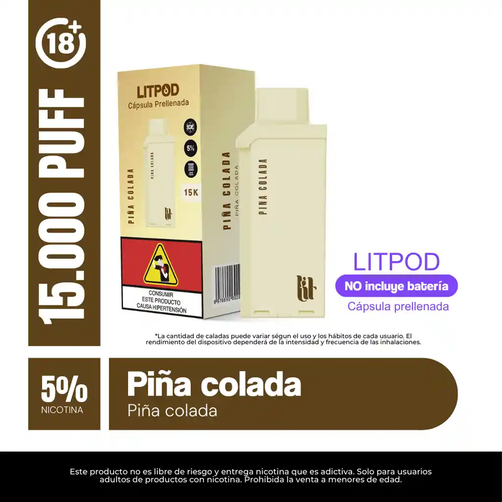 Pod Litpod 15000puff - Piña Colada