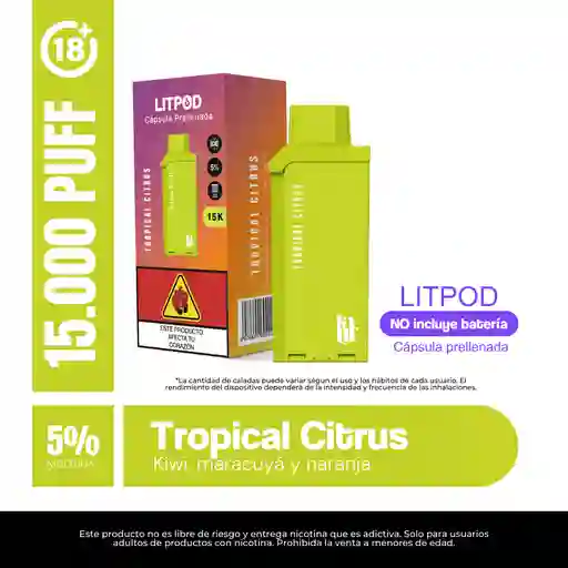 Pod Litpod 15000puff - Tropical Citrus