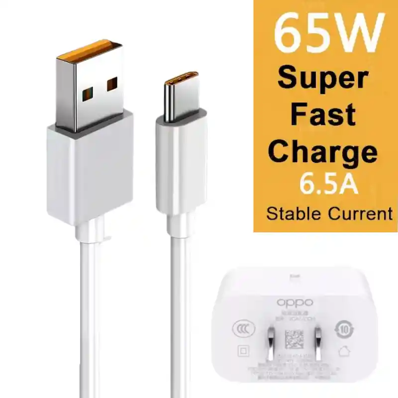 Kit Cargador Original Oppo 65w Ultrarrapida Cable Tipo C