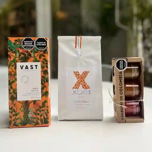Kit Regalo Café Origen + Mermeladas Colombianas Y Chocolate Mango Picante