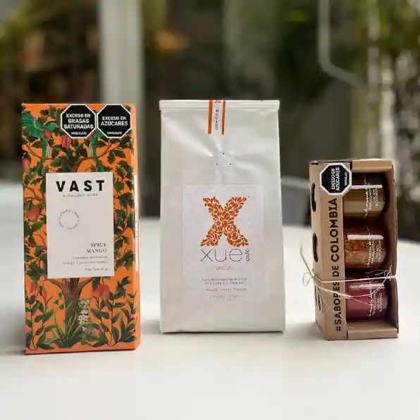 Kit Regalo Café Origen + Mermeladas Colombianas Y Chocolate Mango Picante