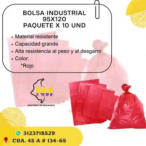 Bolsa Industrial Roja 95x120 / 10 Und