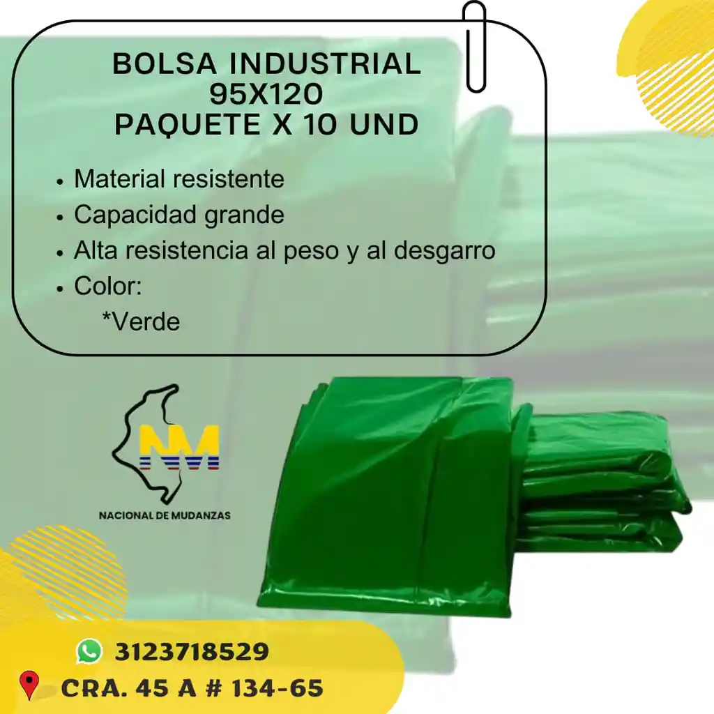 Bolsa Industrial Verde 95x120 / 10 Und