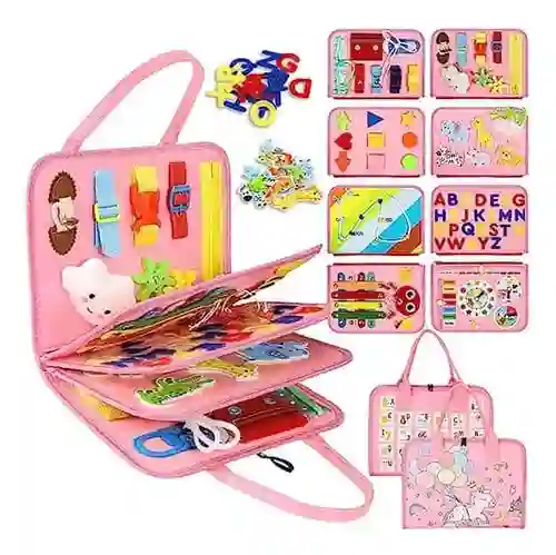 Tablero Montessori Para Niños, Actividades Educativas Libro Sensorial