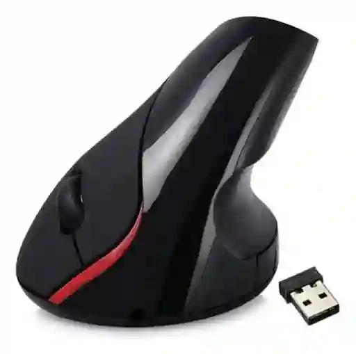 Mouse Gamer Vertical Inalámbrico Recargable Negro