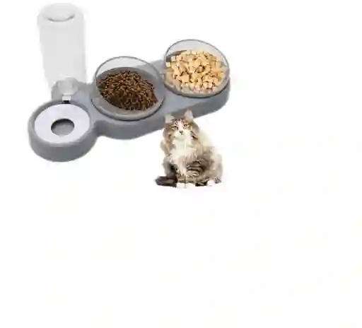 Tazones Para Gatos, Dispensador Automático De Agua 3 En 1, Dispensador De Comida Yt-10021