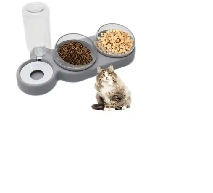 Tazones Para Gatos, Dispensador Automático De Agua 3 En 1, Dispensador De Comida Yt-10021