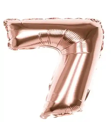 Globo Metalizado Numero 7 Oro Rosa 32"