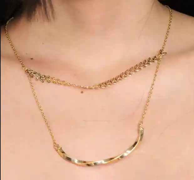 Collar Doble De Espiga Y Otro
