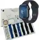 Combo Smartwatch V11clasic + Audífonos + 7 Manillas Negro Y Azul