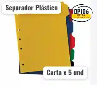 Separador De Plastico Tamaño 105 / Carta X 5 Und